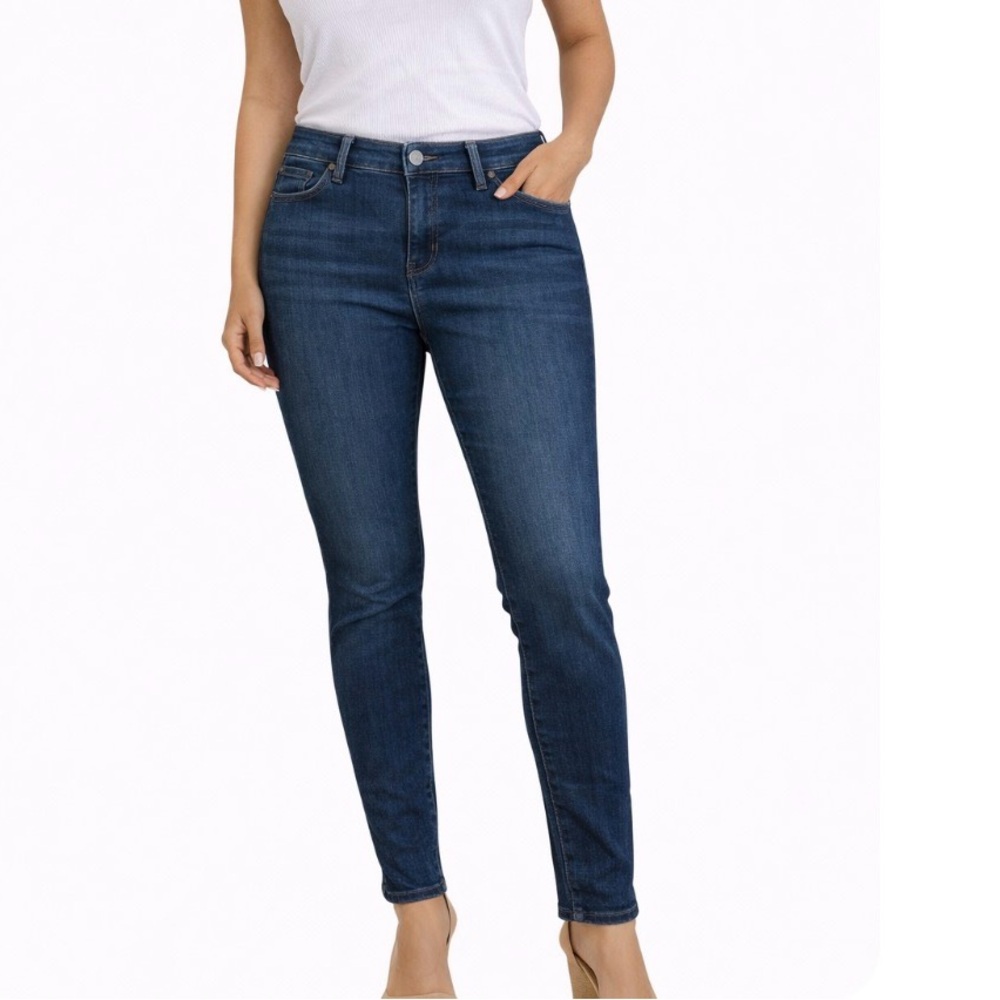 Liverpool Classic High-Rise Skinny Jeans In Dark Blue Wash Sz 4